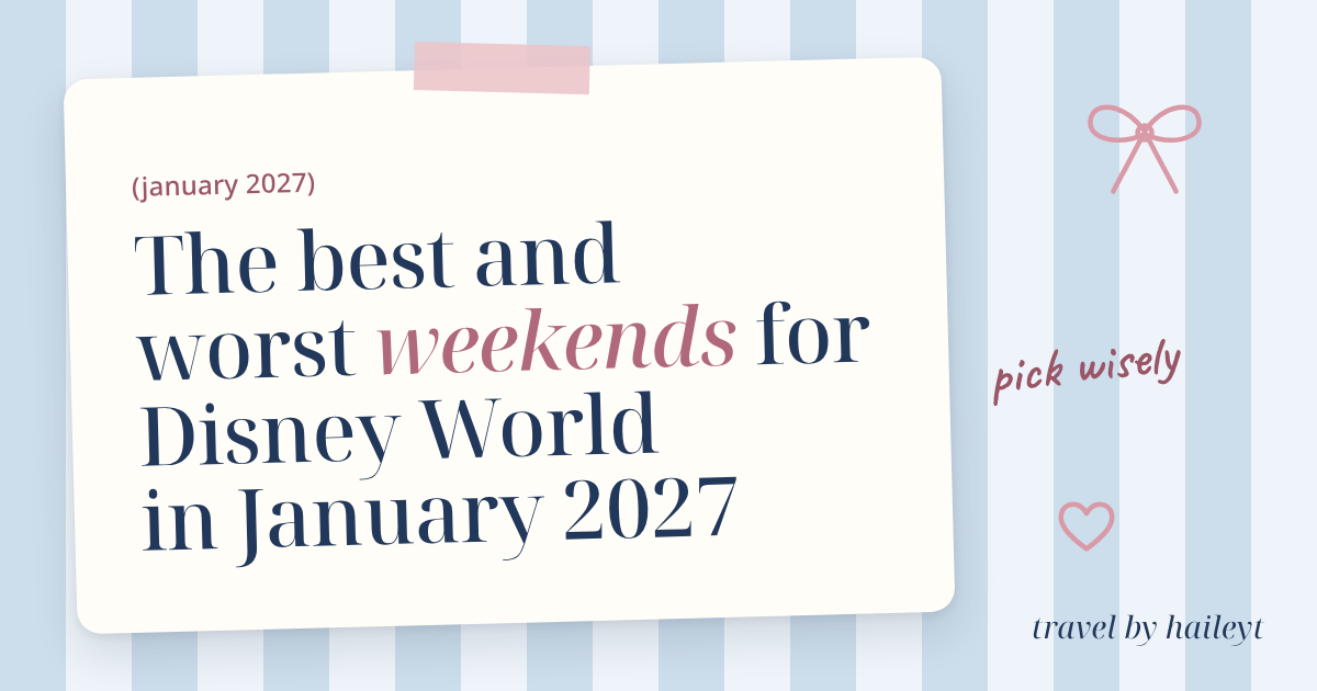 Featured blog thumbnail: The Best and Worst Weekends for Disney World in January 2027